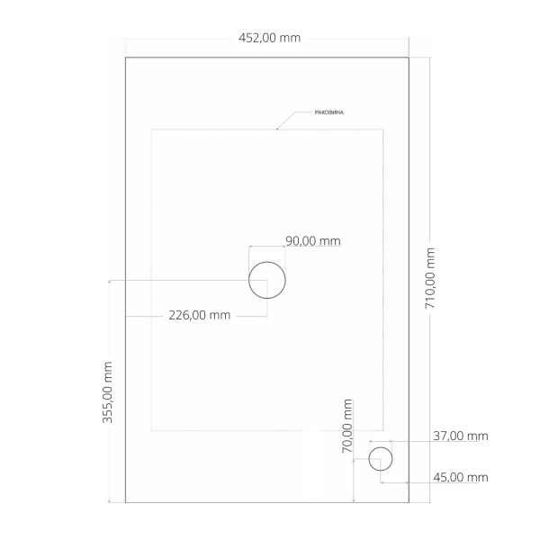 Столешница Grossman ВИВА 507003 черная (искусственный камень)